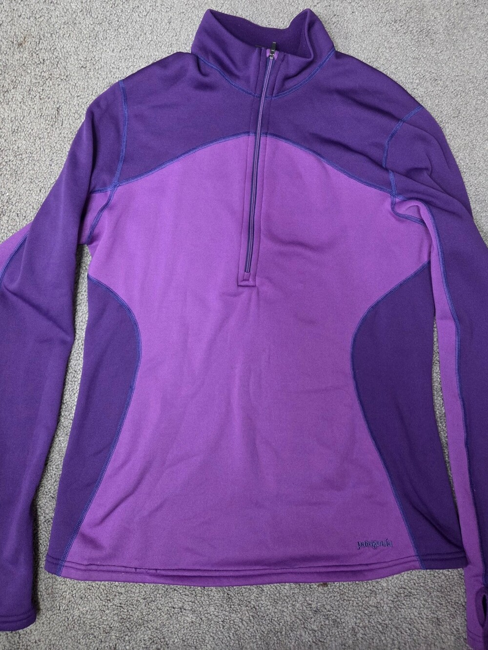 Patagonia Purple Two-Tone Half-Zip Performance Pullover